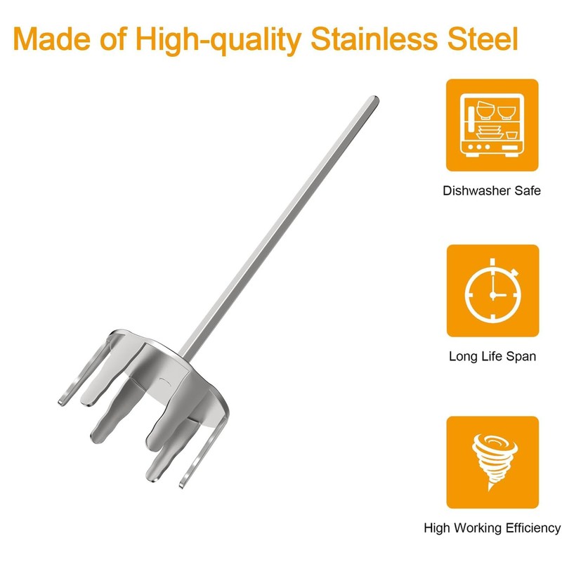 BBQ-PLUS Stainless Steel Pork Puller Used with Standard Hand Drill