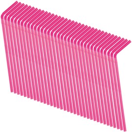 Disposable Hot Pink Plastic Flex Straws - 11.5", 50 Count - Perfect for Parties & Everyday Use