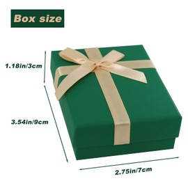 2Pcs Small Gift Boxes, 9x7x3cm Jewellery Gift Box with Lid Ring Earrings Necklace Bracelet Gift Boxes Small Paper Boxes for Gift Present (Green)