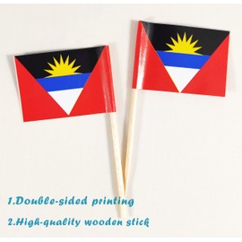 JBCD Antigua and Barbuda Toothpick Flag Mini Small Cupcake Topper Flags, 200pcs