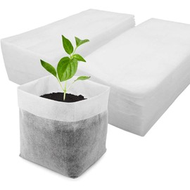 Bolsas de jardín para vivero de Plantas 100 Unidades Bolsas plantación biodegradables Cultivo Tela no Tejida Transpirables permeables húmedas para jardinería.