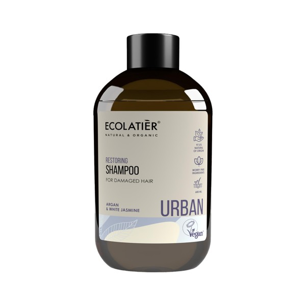 Ecolatier® Urban Series Regenerating Shampoo for Damaged Hair, 600 ml, Gentle Care for Strengthening and Shine