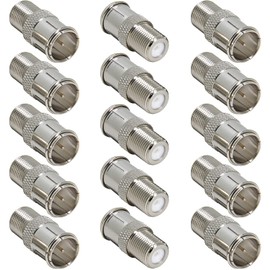 Greluma 15pcs F Type Male to Female Connector F Quick Connect Adapter for TV Aerial Coaxial Cable RV Satellite Receiver
