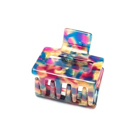 QinGoo Small Hair Clip Square Purple Hair Claw Purple Hair Clip Hair Accessories Cute Korean Women's 1 Piece (2.0 x 1.9 inches (5.2 x 4.8 cm), Purple)