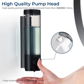 modunful Shampoo and Conditioner Dispenser, Shower Dispenser 1 Chamber No Drill Shampoo Dispenser for Shower Wall Mounted Shampoo Conditioner Body Wash Dispenser for Bathroom,Large Capacity,Black