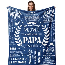 Henazin Papa Gifts, Grandpa Gifts, Papa Blankets 60"X50", Grandpa Christmas Birthday Gifts, Papas Gifts from Grandkids, Gifts for Papas, Grandfather Gift