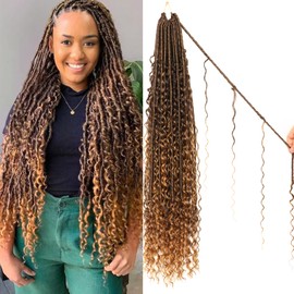 8 Packs Goddess Faux Locs Crochet Hair-30 Inch Boho Soft Locs Crochet Hair for Black Women (T27, 30 Inch(Pack of 8))