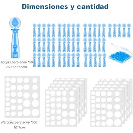 Lumbor37 Parches para Espinillas 300 Unidades, Almohadillas Hidrocoloides para Espinillas, Parche para Acné Invisible con Herramienta de Eliminación d