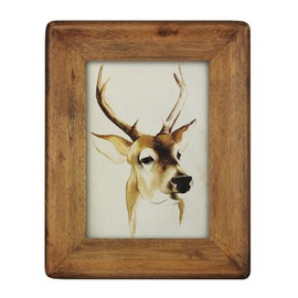 icheesday Picture Frame 5x7 Inch,Rustic Wood Photo Frames with Real Glass,Wall Hanging and Tabletop Standing,Vertical or Horizontal Display (Brown) | icheesday