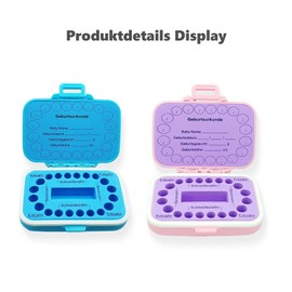 Neulexus Rainbow Tooth Box Children's Tooth Boxes Milk Tooth Box Made of Plastics, Girls Boys Tooth Box Tooth Fairy Birthday Christmas Gift (Blue)