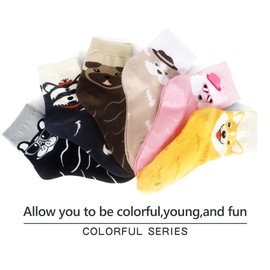 WeciBor Women's Dog Pattern Quarter Socks 6 Pairs Fun Cute Gifts Dog Lovers 5-9