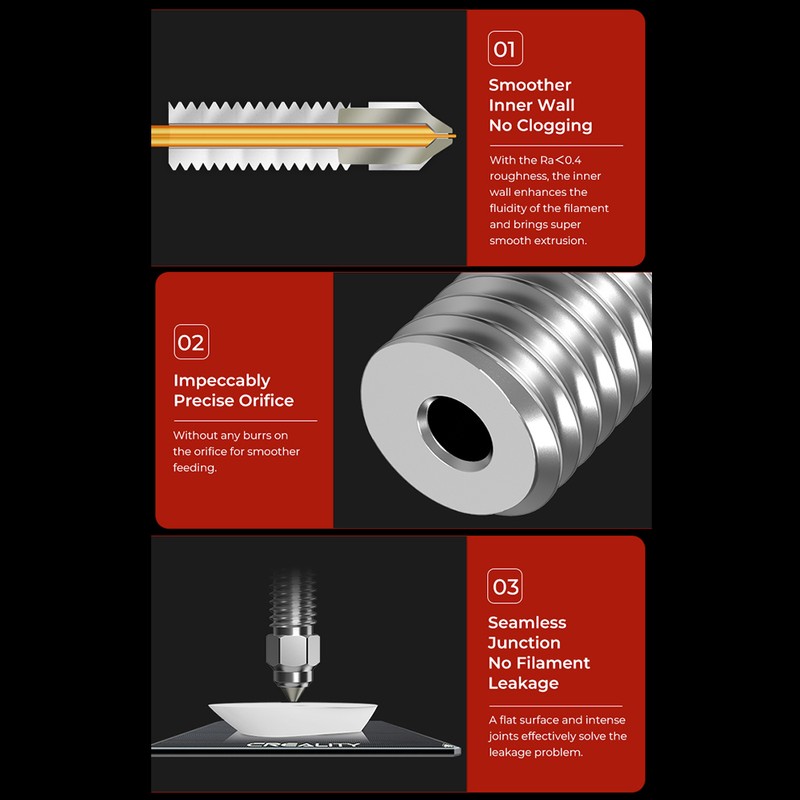 Creality K1 Max High Flow Nozzle Kit 4PCS Bimetallic Material