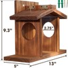 SOONHUA Hanging Squirrel Feeder, Wooden Squirrel Feeder for Outside, Squirrel