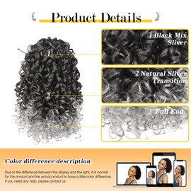 Drawstring Ponytail Afro Kinky Curly Ponytails for Black Women, PEACOCO 14 Inch African American Ponytail Extensions Synthetic Hair with 2 Combs and Elastic Net (1BT0906)