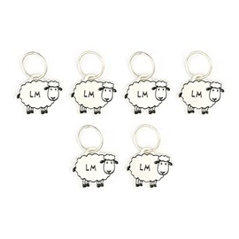 Lantern Moon - Lantern Moon Meadow Metallic Silver-Plated Sheep-Shaped Knitting Ring Stitch Markers - 6 Pieces