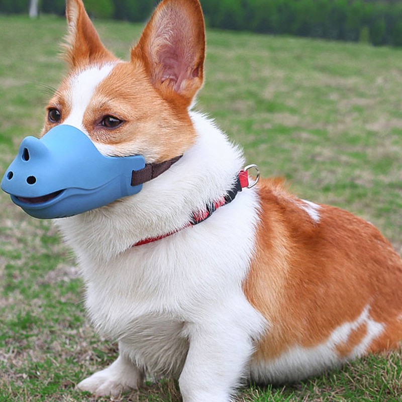Dog Silicone Mouth Cover Bite and Bark Prevention Breathable Adjustable