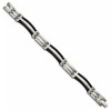 Chisel Men's Titanium Brushed and Polished Black IP-plated 8.5in Bracelet