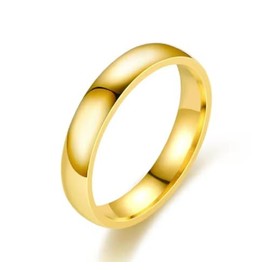IMPRESSIVE Anillos De Matrimonio La Argolla Alianza De Boda Casamiento Pareja Hombre Mujer 4mm Acero Inoxidable Oro Laminado Stainless Steel Wedding Bands For Men And Women (Gold, 7)