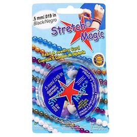 (Black) - 0.5mm Diameter Stretch Magic Bead Jewellery Elastic Cord Line Clear Black 10 metre