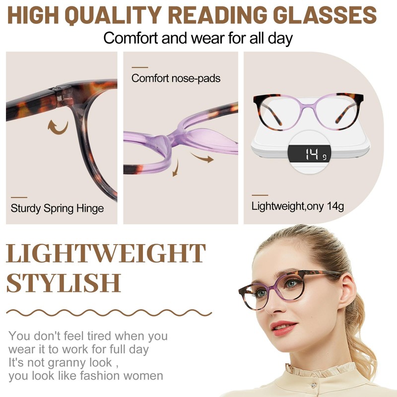 OCCI CHIARI Petite Reading Glasses for Small Face Women Fashion