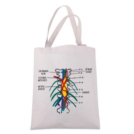 JXGZSO Spine Anatomy Tote Bag Chiropractor Gift Orthopedic Spine Surgeon Shopping Bag Spine Surgery Lumbar Recovery Gift, Spine Anatomy, Large
