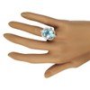 925 Sterling Silver Shiny Cubic Zirconia Rings Blue Diamond Ring