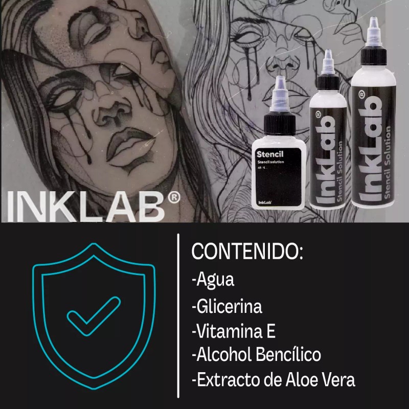 Inklab Stencil Solución En Gel Inklab 2 Piezas Para Tatuaje