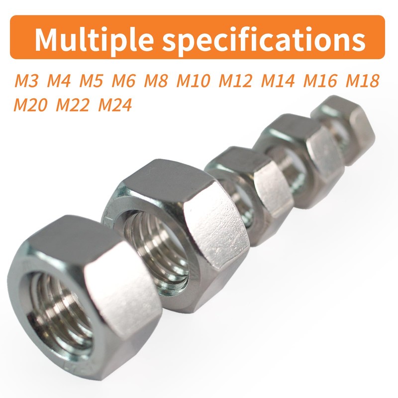 HXCOMET M14-2 Hex Nuts (30pcs), 304 Stainless Steel (18-8), DIN