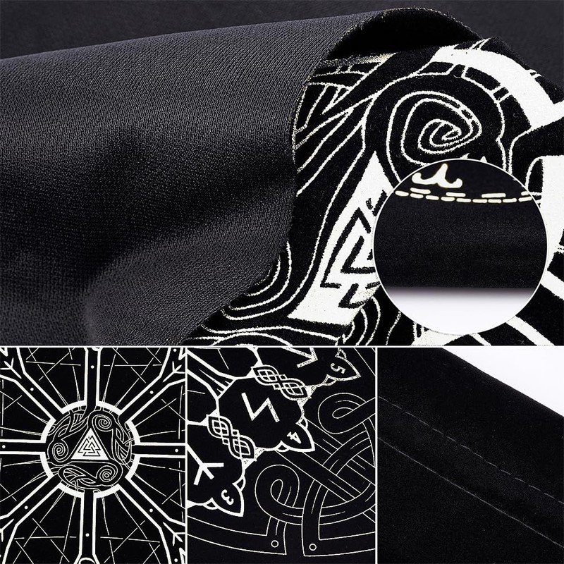 CREATCABIN Altar Cloth Viking Runes Celestial Constellation Tarot Deck Spiritual