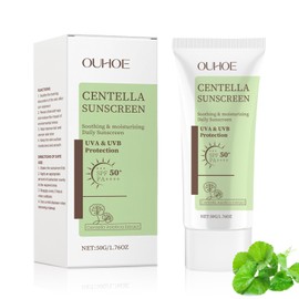 Centella Sunscreen SPF 50, Moisturising Sun Protection Cream, Soothing Moisture Face Sun Protection, Non-Greasy, Strong UV Protection, For All Skin Types