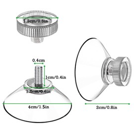 ZUZGO Suction Cup 25 Suction Cups Diameter 40 mm M4 Thread Transparent Suction Cups with Knurled Nut