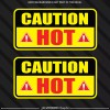 Silverbird Graphics 2x Caution Hot Sticker Safety Car Machine Warning