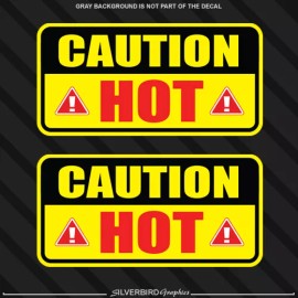 Silverbird Graphics 2x Caution Hot Sticker Safety Car Machine Warning Burner Surface Do not touch