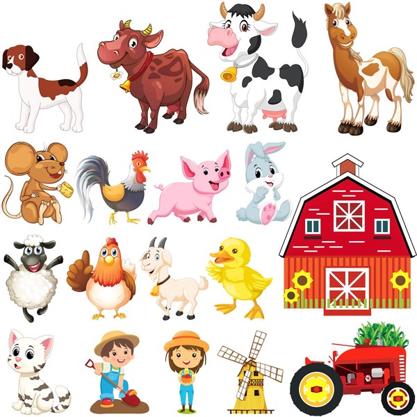 36 Funny Farm Animals Window Decoration Anti Collision Decals, Prevent Bird Strikes PET Sticker for Glass Window Door Baby Room Pig, Horse, Dog, Cat, Cow, Classroom, Nursery (Anti-Static Film)