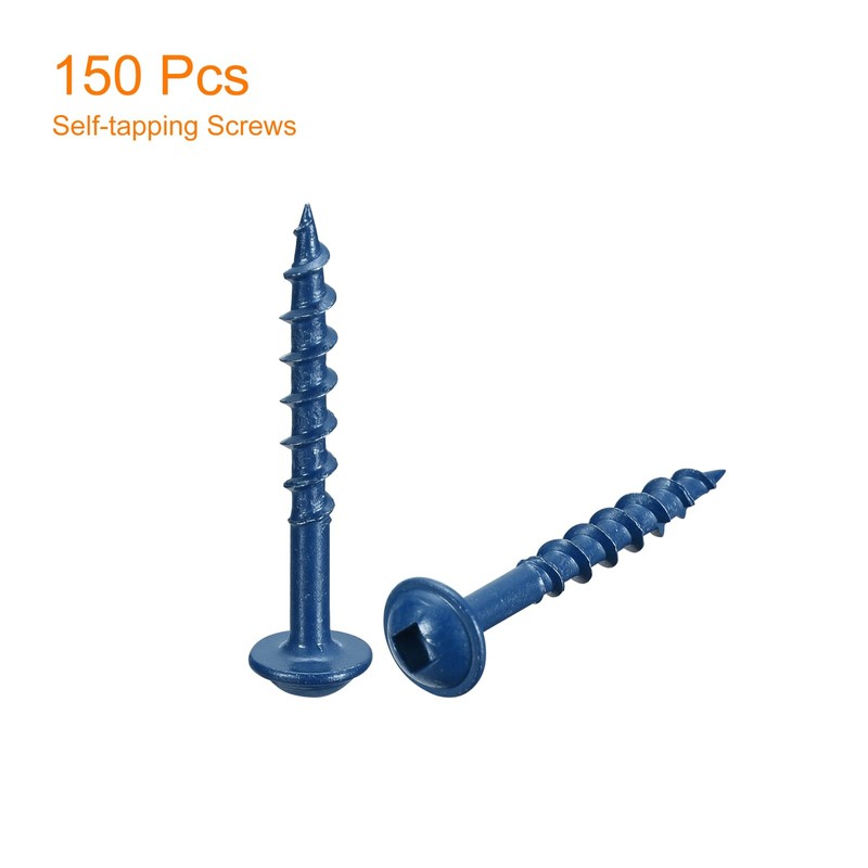 QUARKZMAN #8x1-1/4 Inch Pocket Hole Screws, Pack of 150 Square