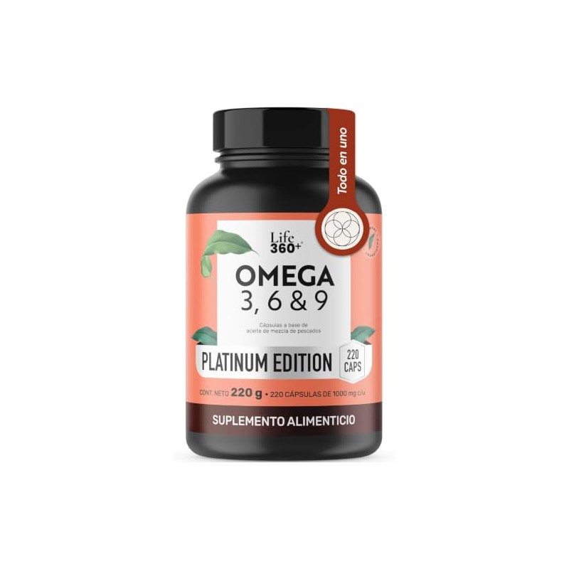 LIFE 360+ Omega 3, 6 y 9 Platinum 1000mg |