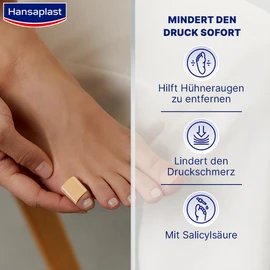 Hansaplast Hansaplast Hühneraugen Pflaster (1 x 8 Stück), Pflaster mit Salicylsäure zur Entfernung von Hühneraugen, schmerzlindernde Fußpflaster mit sicherem Halt