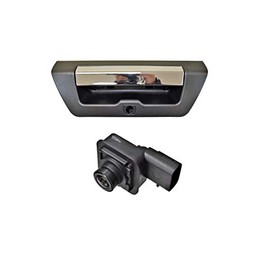 PT Auto Warehouse FO-3515MA-BUCK - Tailgate Handle with Park Assist Back Up Camera - Manual Type, Textured Back Housing with Chrome Lever, without LED light hole