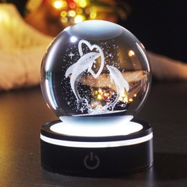 Cava Heat Lake Night Light with Ocean Color Show - 3D Laser Dolphin Lamp for Bedroom Decor, Unique Gifts for Women, Dolphin Lover Presents for Christmas Mothers Day Birthday