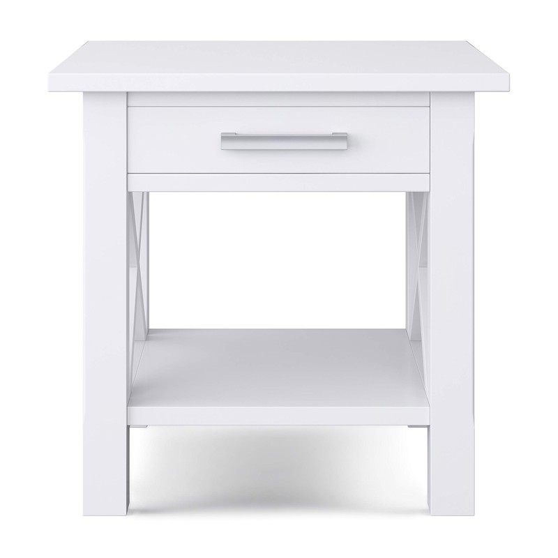 SIMPLIHOME Kitchener SOLID WOOD 21 inch Wide Square Contemporary End