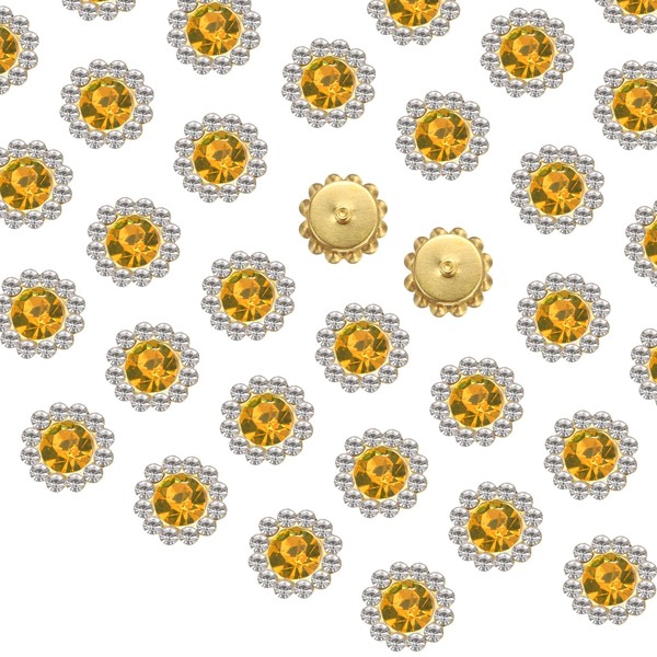 sourcing map 100pcs Sew on Rhinestones, 10mm Flower Claw Rhinestones