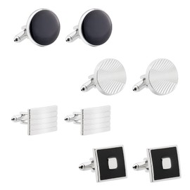 YINKE Cufflinks, Set of 4, Men's, Stylish, Cufflinks, Suit, Formal, Business, Luxury, Gift, Brass, Brass