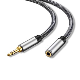 Tan QY Audio Extension Cable 1Ft,Audio Auxiliary Stereo Extension Audio Cable 3.5mm Stereo Jack Male to Female for Phones, Headphones, Speakers, Tablets and More(1Ft/0.3M)