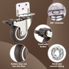 L-Mounting Plate Furniture Castors Rubber 25 mm with 2 Brakes,