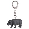Mojo 387489 Hippo Animal Figure Keychain, gray