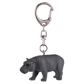 Mojo 387489 Hippo Animal Figure Keychain, gray
