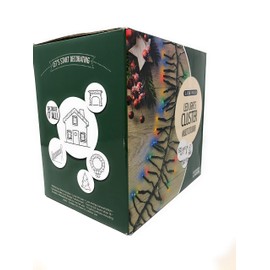 Lumineo 1512 LED Multi-Colored Christmas Cluster Lights Set, Green Wire 44.5 Feet