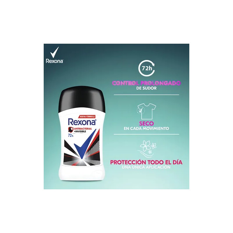 Desodorante En Barra Rexona Antibacterial+invisible 48h 45g
