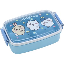 OSK PL-1R Chiikawa Lunch Box with Partition, 16.9 fl oz (500 ml), Made in Japan, Antibacterial, Blue