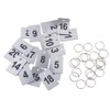 Pack of 20 Keyrings, Engraved Numbers Key Pendants with Metal